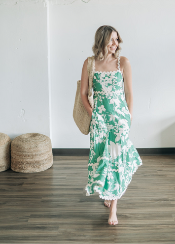 Sage Green Printed Dress