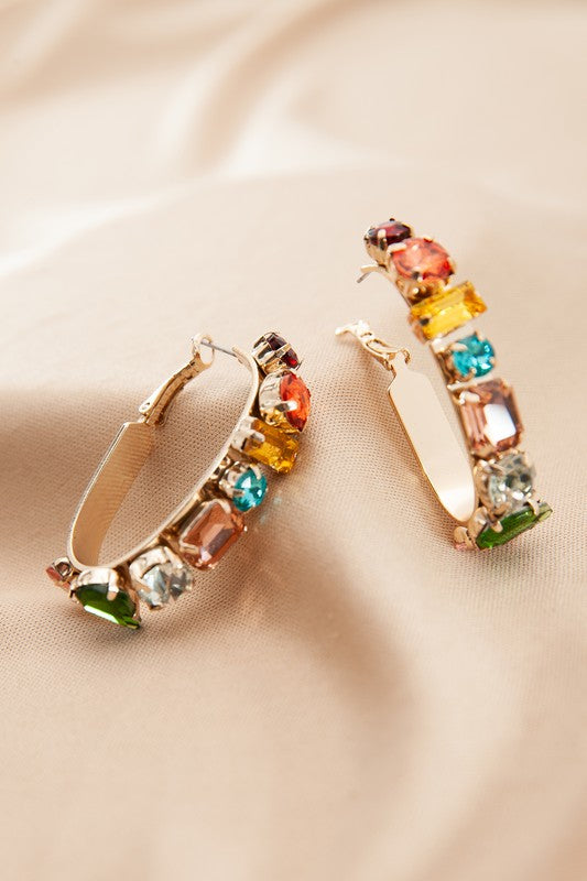 Multi Rhinestone Hoop